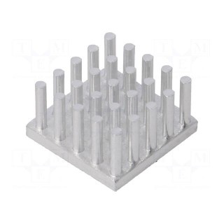 Heatsink: extruded | grilled | natural | L: 18mm | W: 18mm | H: 10mm | raw