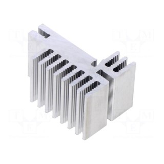 Heatsink: extruded | grilled | natural | L: 25mm | W: 30mm | H: 35mm | raw