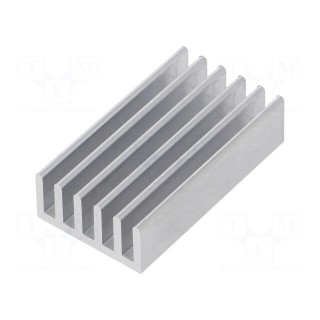 Heatsink: extruded | grilled | natural | L: 37.5mm | W: 21mm | H: 10mm