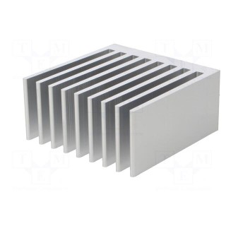 Heatsink: extruded | grilled | natural | L: 37.5mm | W: 80mm | H: 80mm