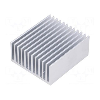 Heatsink: extruded | grilled | natural | L: 50mm | W: 45mm | H: 22mm | raw