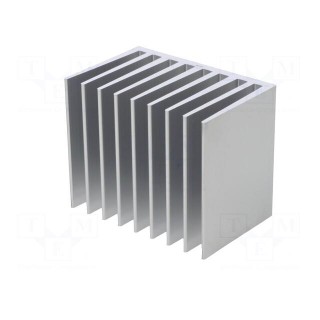 Heatsink: extruded | grilled | natural | L: 50mm | W: 61mm | H: 40mm | raw