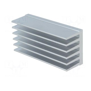 Heatsink: extruded | grilled | natural | L: 75mm | W: 36.8mm | H: 25mm