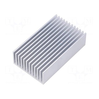 Heatsink: extruded | grilled | natural | L: 75mm | W: 45mm | H: 22mm | raw