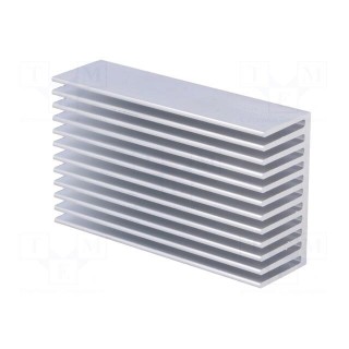 Heatsink: extruded | grilled | natural | L: 75mm | W: 45mm | H: 22mm | raw