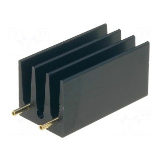Heatsink: extruded | grilled | TO220 | black | L: 30mm | W: 16mm | H: 16mm