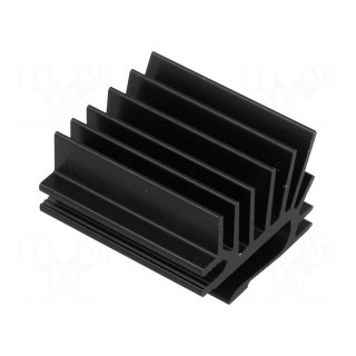Heatsink: extruded | grilled | TO220 | black | L: 30mm | W: 19.4mm | H: 28mm