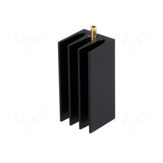 Heatsink: extruded | grilled | TO220 | black | L: 35mm | W: 16mm | H: 16mm