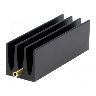 Heatsink: extruded | grilled | TO220 | black | L: 50mm | W: 16mm | H: 16mm