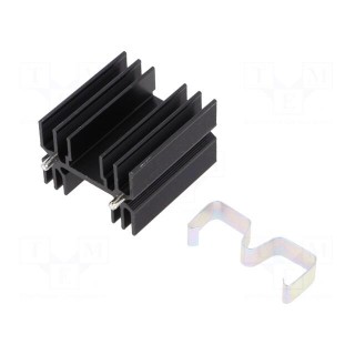 Heatsink: extruded | H | TO218,TO220,TOP3 | black | L: 38mm | W: 35mm