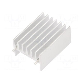 Heatsink: extruded | TO247 | natural | L: 16mm | W: 23.4mm | H: 32mm | raw