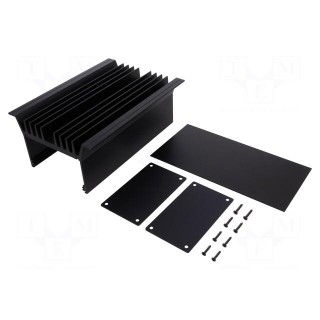 Heatsink: with case | black | aluminium | anodized | Y: 80mm | X: 143mm