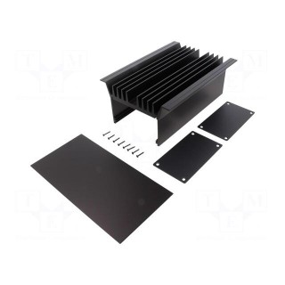 Heatsink: with case | black | aluminium | anodized | Y: 80mm | X: 143mm
