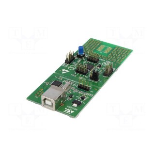Dev.kit: STM8 | STM8S003K3T6 | USB B,pin strips | prototype board