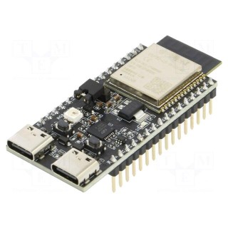 Dev.kit: IoT | ESP32-C6-WROOM-1-N8 | pin strips,USB C socket x2