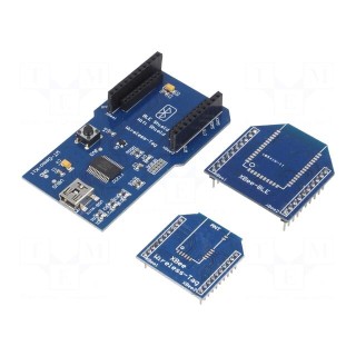 Dev.kit: evaluation | pin strips,USB B mini,XBee | UART,USB