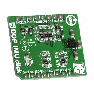 Click board | accelerometer,gyroscope | I2C,SPI | MAX21105 | 3.3VDC