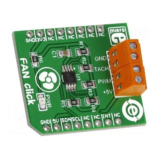 Click board | fan controller | I2C | EMC2301 | 3.3/5VDC