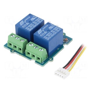 Module: relay | Grove | Usup: 5VDC | Ch: 2 | Uswitch: max.30VDC | 10A