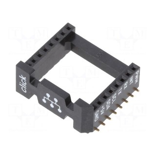Adapter | mikroBUS socket | PIN: 16 | black | holder