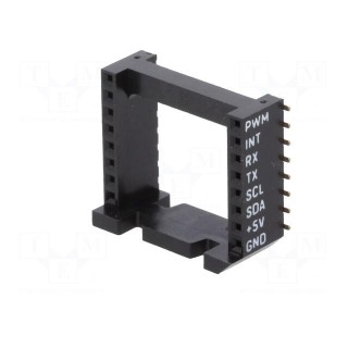 Adapter | mikroBUS socket | PIN: 16 | black | holder