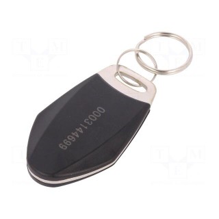 RFID pendant | black | 100÷150kHz | Mat: metal,plastic | 64bit | 12g