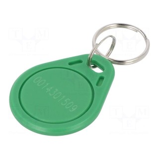 RFID pendant | green | 100÷150kHz | Mat: plastic | 64bit | 4g