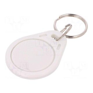 RFID pendant | white | 100÷150kHz | Mat: plastic | 64bit | 4g