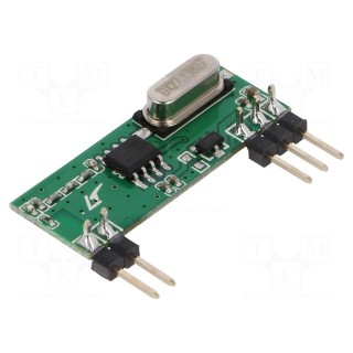 Module: RF | AM receiver | ASK,OOK | 433.92MHz | -114dBm | 4.5÷5.5VDC