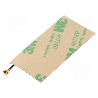 Antenna | LTE | linear | for ribbon cable | 50Ω | 53.6x25.1x0.2mm | U.FL