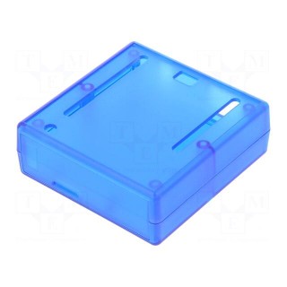 Enclosure: for computer | ABS | semi-transparent blue | X: 71mm
