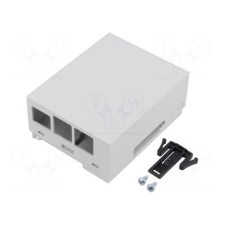 Enclosure: for computer | grey | for DIN rail mounting