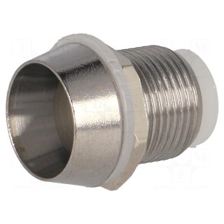 LED holder | 10mm | chromium | brass | concave | L2: 13mm