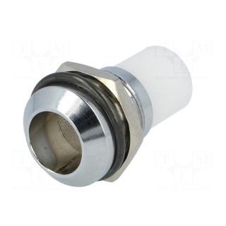 LED holder | 10mm | chromium | convex | with plastic plug