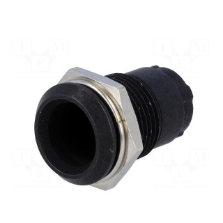 LED holder | 10mm | metal | concave | with plastic plug | black