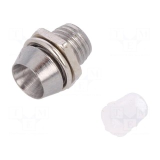 LED holder | 3mm | chromium | metal | concave | with plastic plug