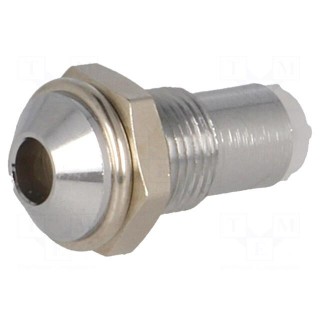 LED holder | 3mm | chromium | metal | convex | with plastic plug