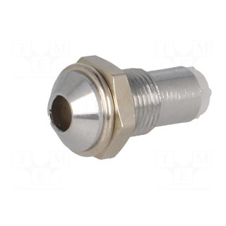 LED holder | 3mm | chromium | metal | convex | with plastic plug