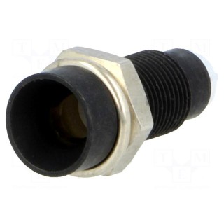 LED holder | 3mm | metal | concave | with plastic plug | black