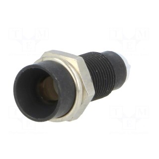 LED holder | 3mm | metal | concave | with plastic plug | black