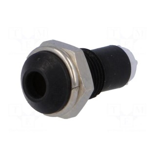 LED holder | 3mm | metal | convex | with plastic plug | black