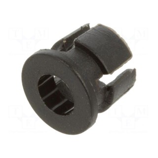 LED holder | 3mm | one-piece | black | UL94V-2 | L: 4.2mm | Mat: polyamide