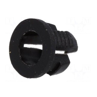 LED holder | 3mm | one-piece | black | UL94V-2 | L: 4.6mm | Mat: polyamide