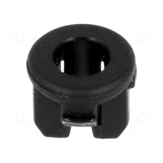 LED holder | 3mm | one-piece | black | UL94V-2 | L: 4.8mm | Mat: polyamide