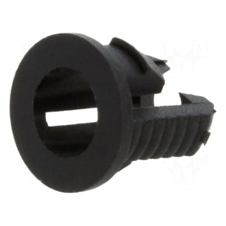 LED holder | 3mm | one-piece | black | UL94V-2 | L: 5.1mm | Mat: polyamide