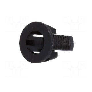 LED holder | 3mm | one-piece | black | UL94V-2 | L: 5.7mm | Mat: polyamide
