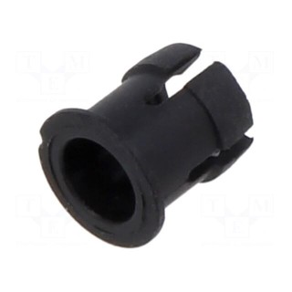LED holder | 3mm | one-piece | black | UL94V-2 | L: 5mm | Mat: polyamide