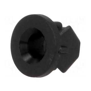 LED holder | 3mm | one-piece | black | UL94V-2 | L: 6.5mm | Mat: polyamide