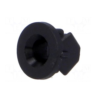 LED holder | 3mm | one-piece | black | UL94V-2 | L: 6.5mm | Mat: polyamide