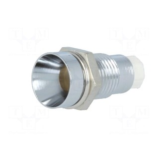 LED holder | 5mm | chromium | metal | concave | with plastic plug